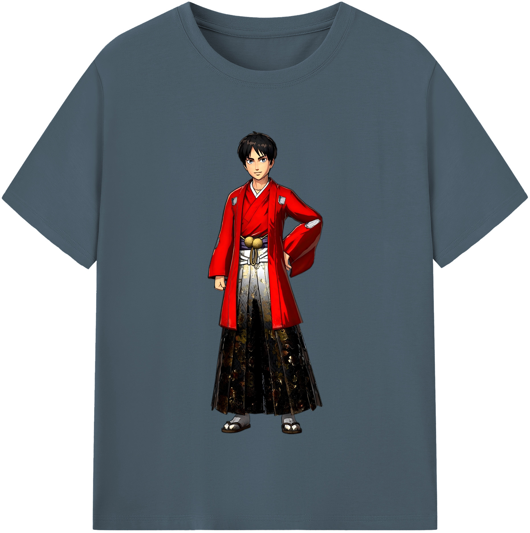 （画像用） 進撃の巨人 エレン･イェーガー Attack on Titan Eren Jäger 綿100％半袖Tシャツ（フロントプリント）